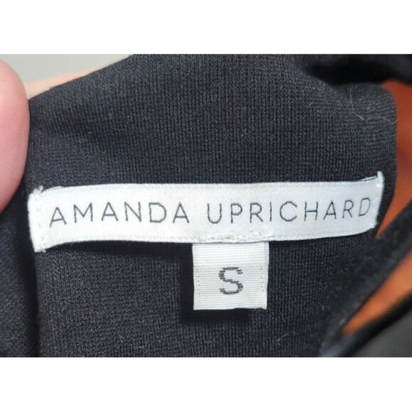 Amanda Uprichard Black Leather Peplum Top Women’s S Sleeveless Zip Back - Picture 10 of 12